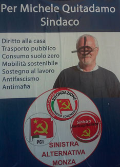 Manifesto elettorale imbrattato dai fascisti