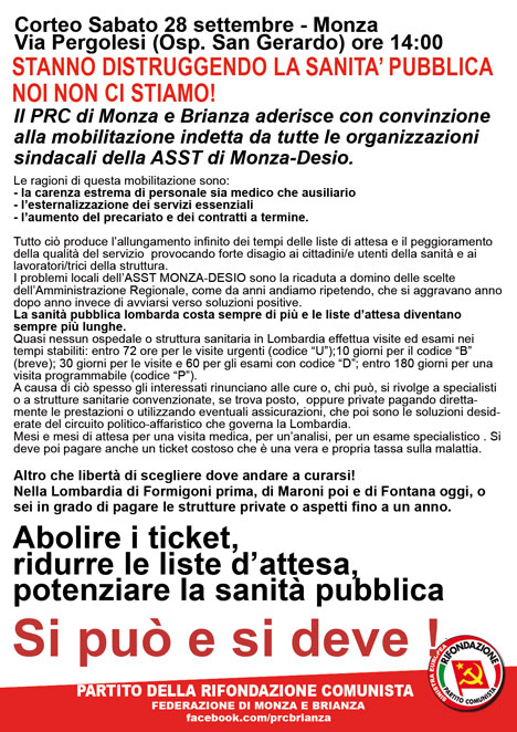 Monza - Manifestazione sindacale ASST Monza - Desio