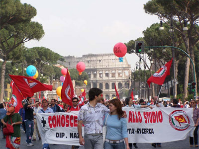 Manifestazione a Roma contro la riforma Moratti