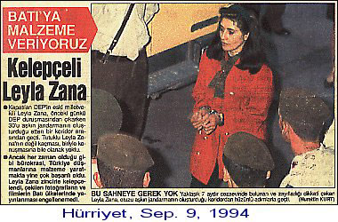 L'arresto di Leyla Zana nel 1994