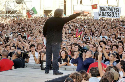 Grillo al V Day di Roma