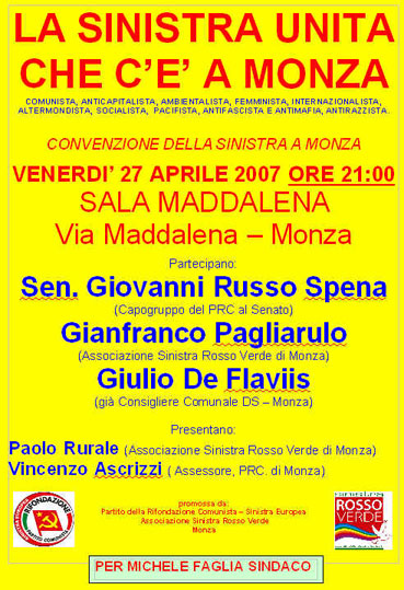 La sinistra unita di Monza