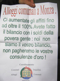 Protesta inquilini case popolari a Monza