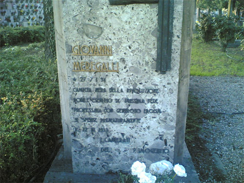 Tomba della camicia nera Giovanni Meregalli al cimitero di Monza