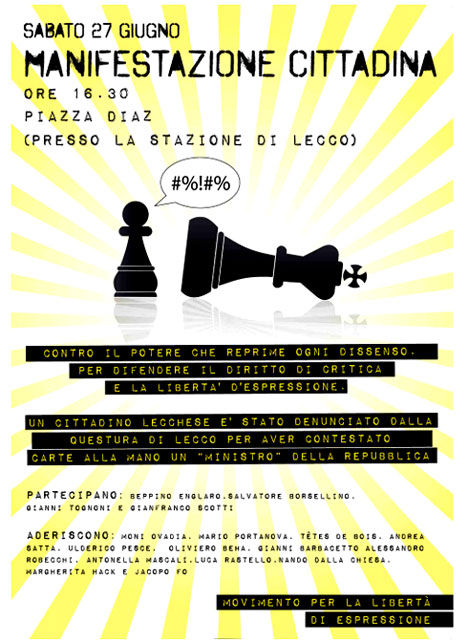 Manifestazione a Lecco per la libertÃ  di espressione