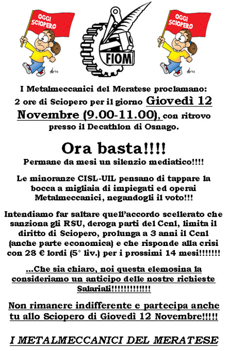 Metalmeccanici a Merate per il contratto