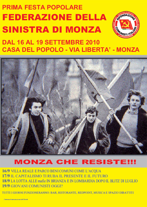 Festa della Federazione della Sinistra di Monza e Brianza Festa della Federazione della Sinistra di Monza e Brianza