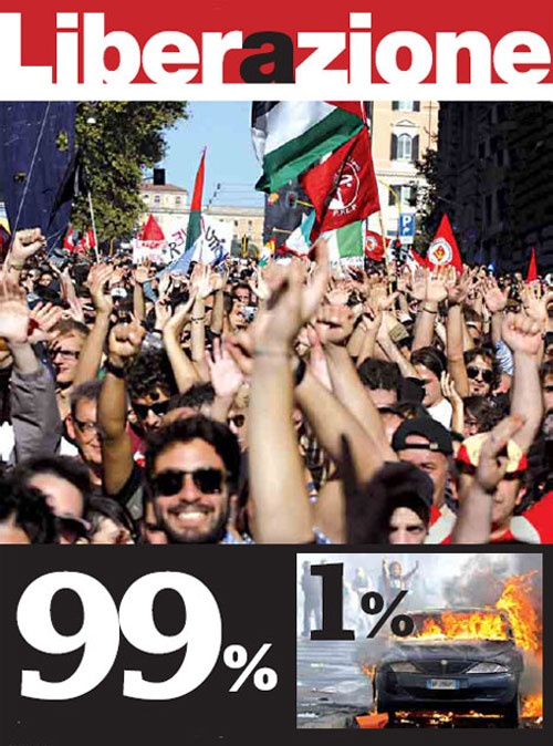 Roma, 15 ottobre 2011, noi 99%, loro 1% Roma, 15 ottobre 2011, noi 99%, loro 1%
